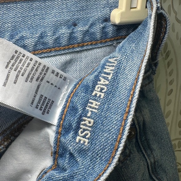 American Eagle Outfitters Vintage Mid Rise Colorblock Frayed Hem Jeans size 4 - Picture 9 of 13